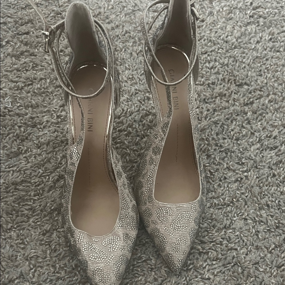Gianni Bini Glittering Silver Heels
